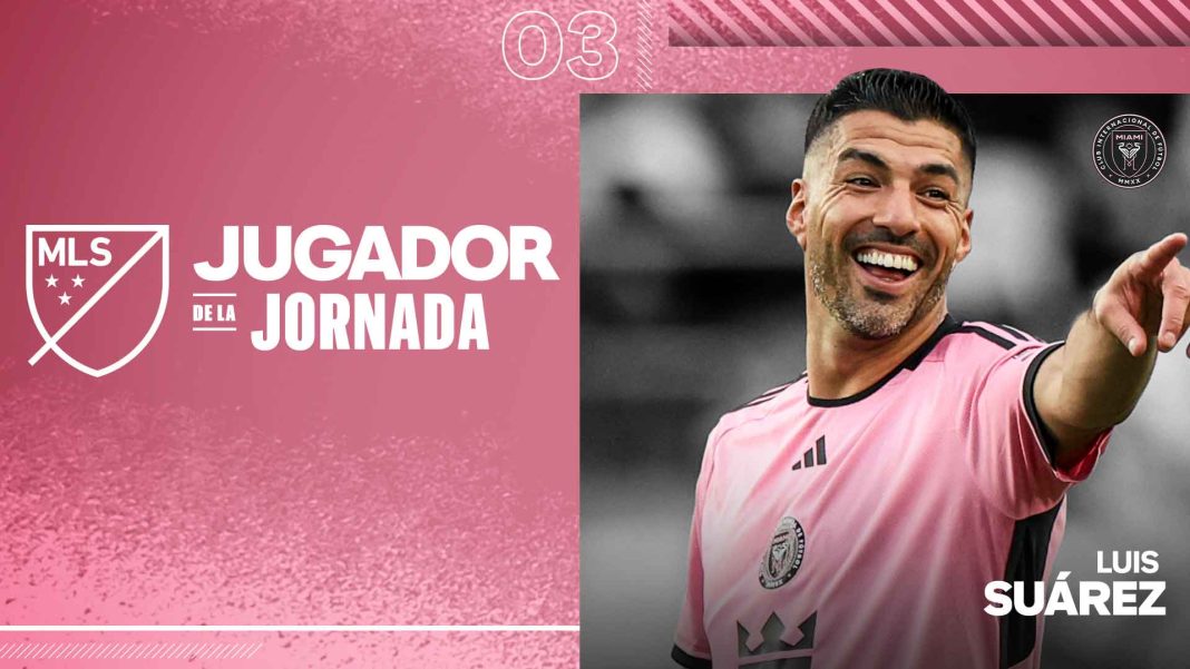 Luis Suárez, delantero de Inter Miami CF, es nombrado Jugador de la Jornada 3 de MLS