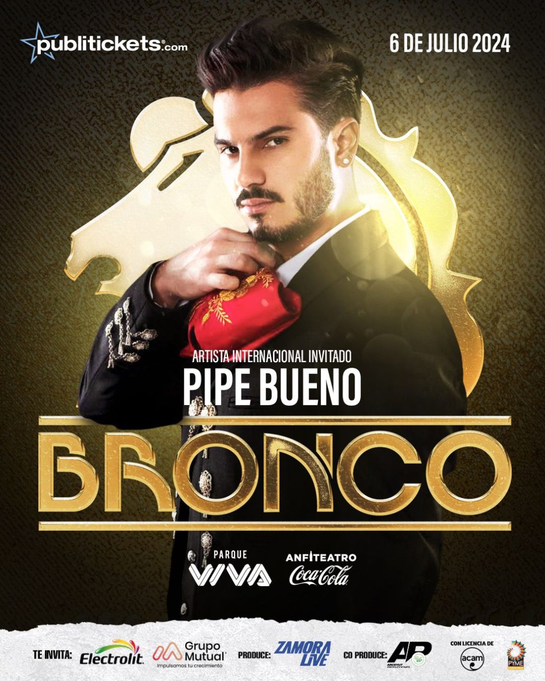 Pipe Bueno compartirá escenario con Bronco