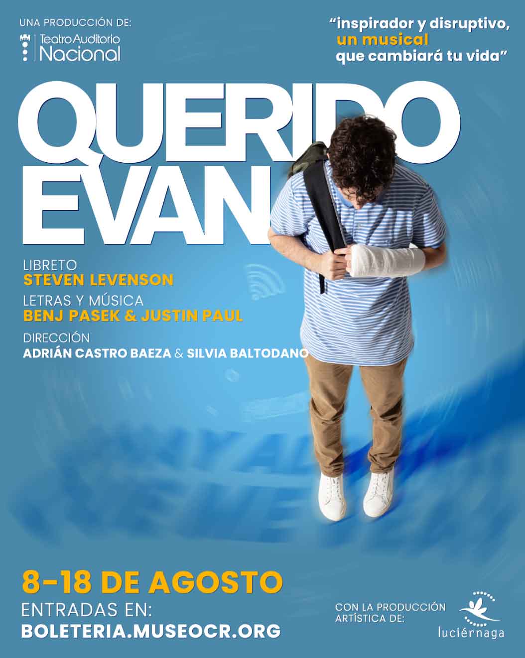 El impactante musical de Broadway «QUERIDO EVAN» cautivará al público de Costa Rica