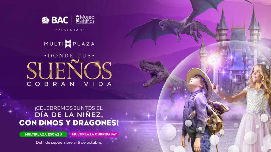 Dragones y dinosaurios invaden Multiplaza para celebrar el Día de la Niñez