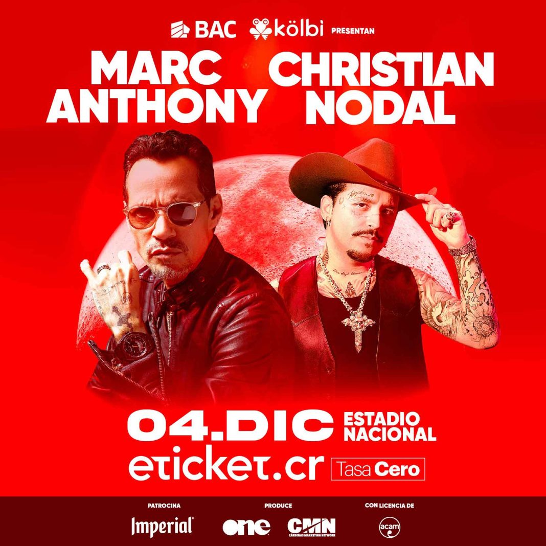 Marc Anthony y Christian Nodal en Costa Rica: Entradas, precios y todo lo que necesitás saber del concierto