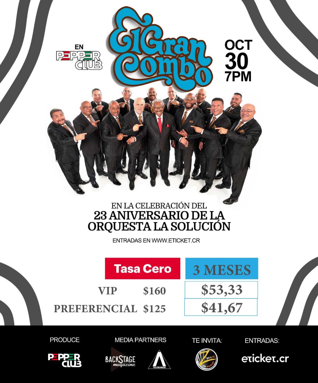 El Gran Combo de Puerto Rico en Costa Rica: Entradas pueden comprarse con Tasa Cero