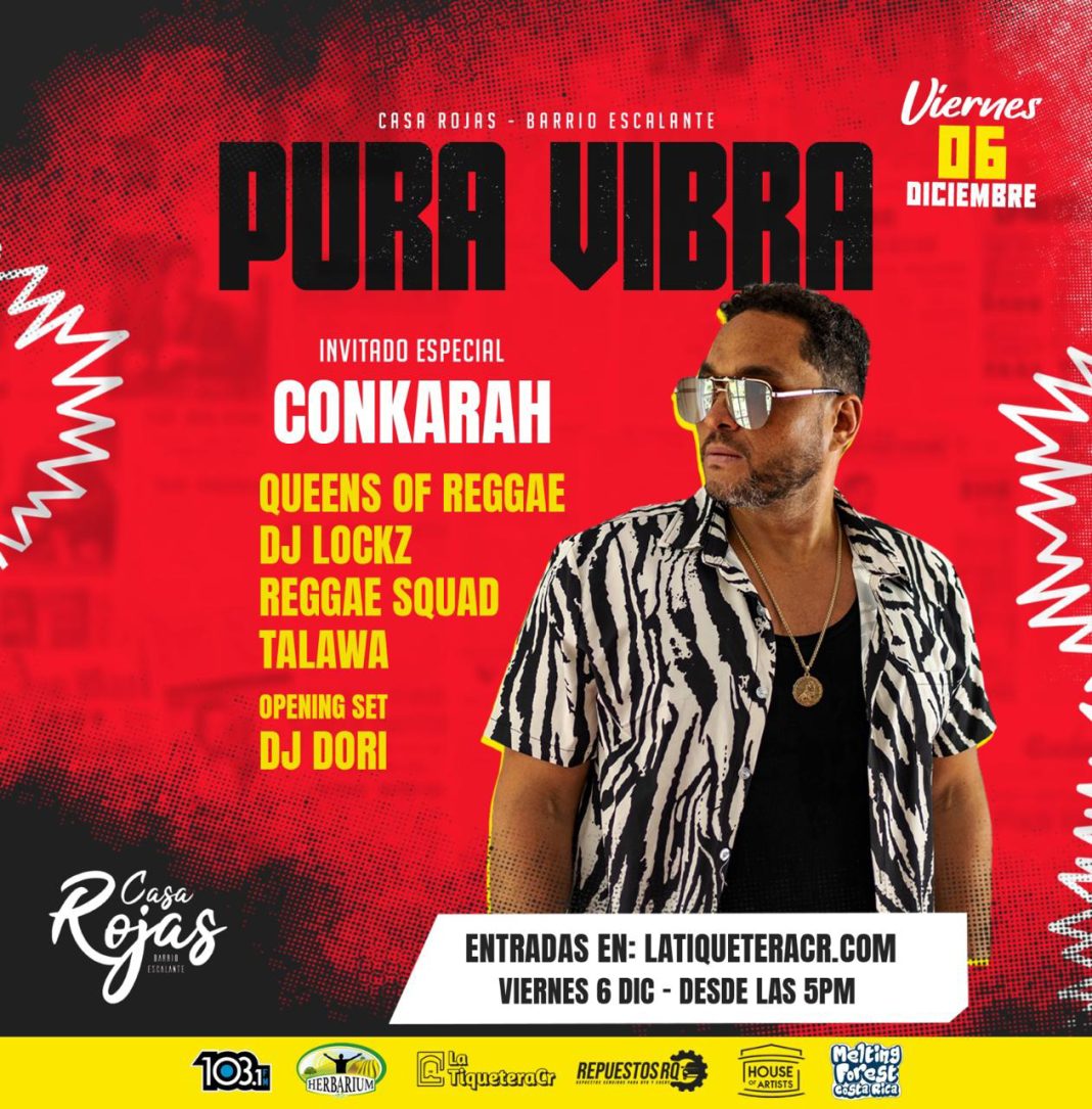 Se viene el Pura Vibra Reggae Fest con Conkarah como invitado especial