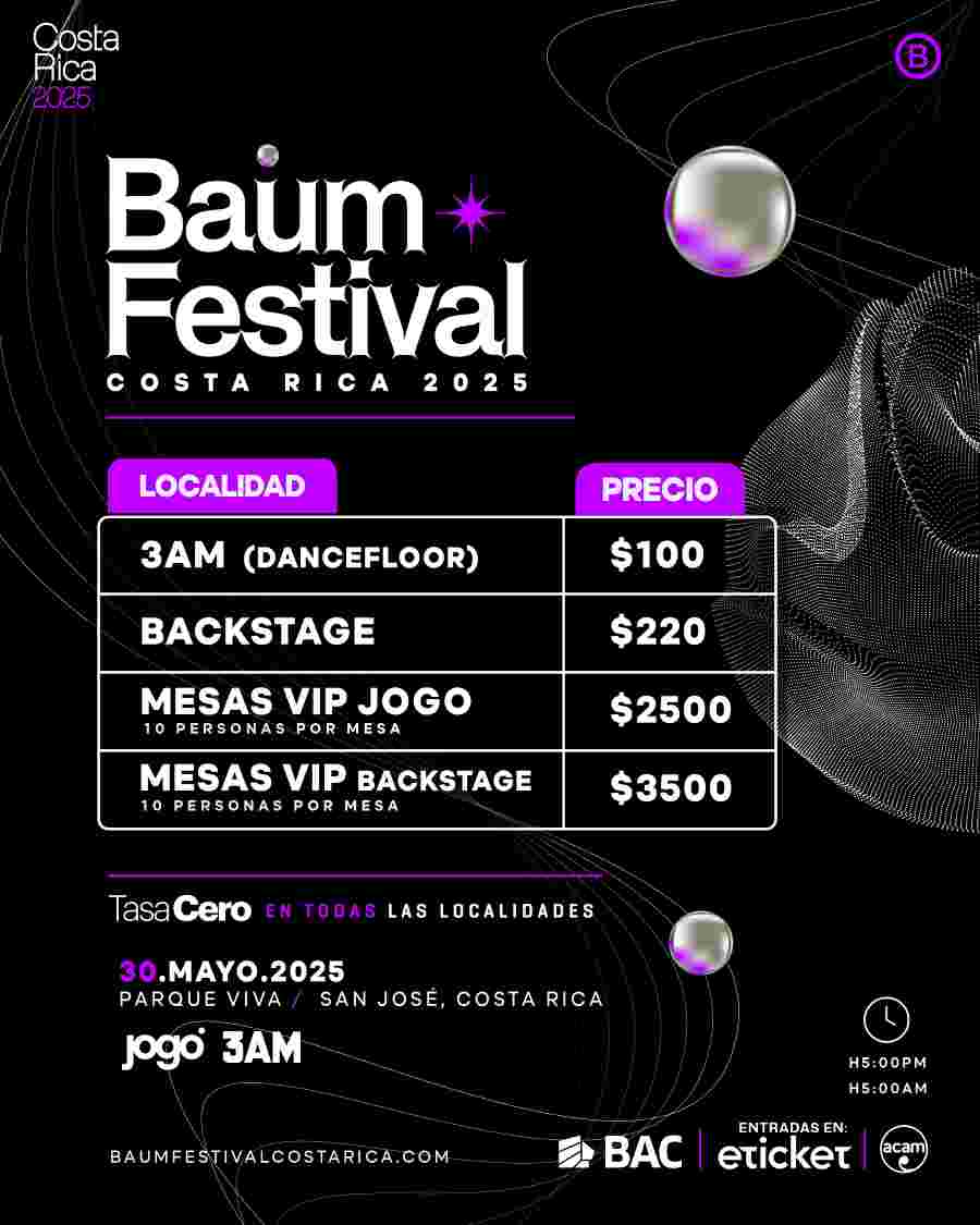 JOGO | BAUM Festival aterriza en Costa Rica para su primera edición con una explosión de música electrónica