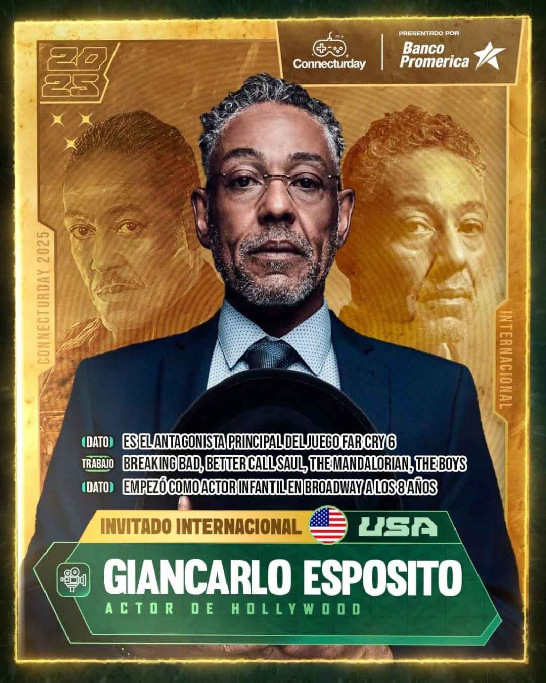 Giancarlo Esposito, el icónico villano de Breaking Bad, llega a Costa Rica para el CONNECTURDAY