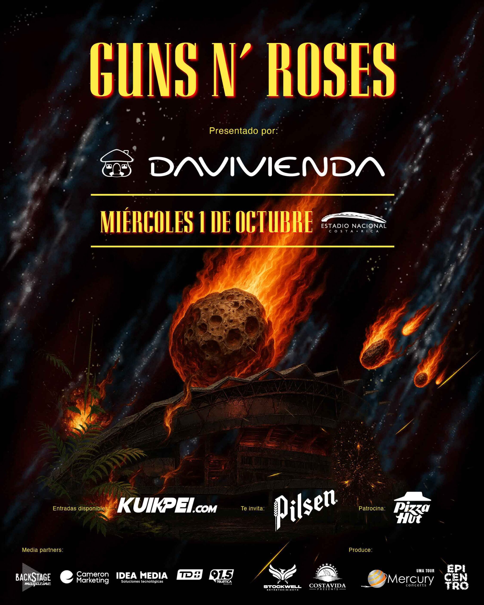 Últimos boletos para ver a Guns n’ Roses en Costa Rica