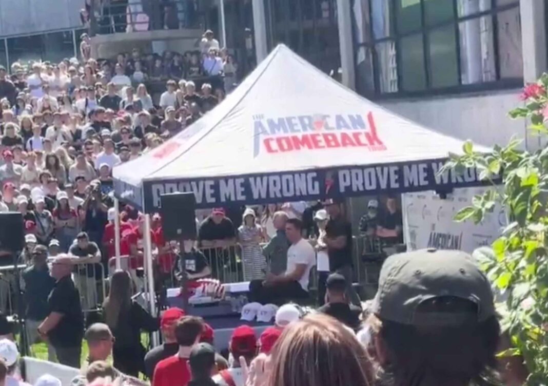 VIDEO: Momento exacto del atentado contra Charlie Kirk en Utah