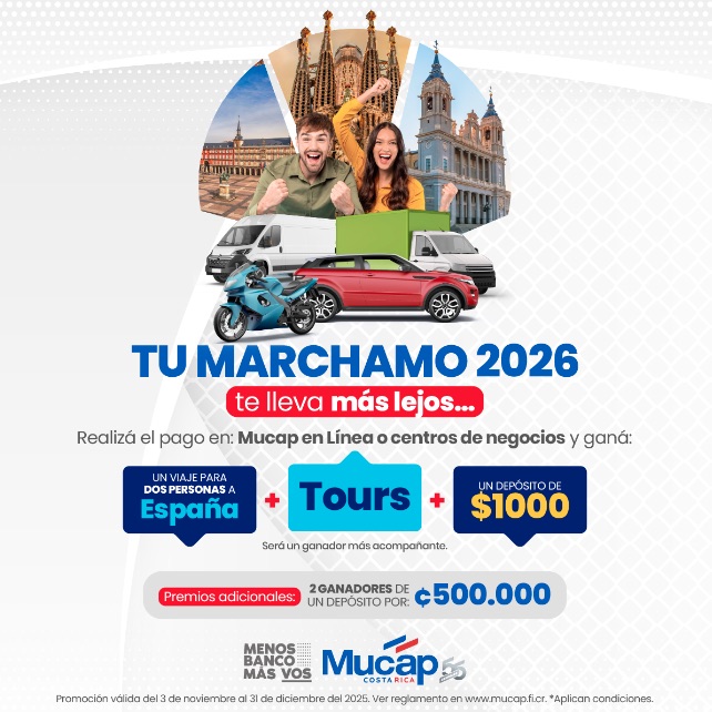 Mucap activa campaña de pago de marchamo con sorteo de viaje a España y premios en efectivo