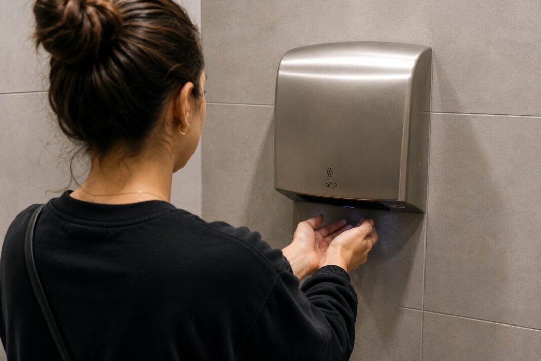 El secador de manos del baño público puede estar poniendo bacterias en tus manos